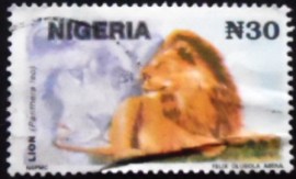 Selo postal da Nigéria de 1993 Lion
