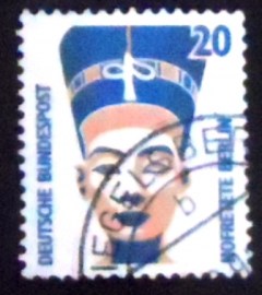 Selo postal da Alemanha de 1989 Head of Nefertiti 20