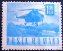 Selo postal da Romênia de 1968 Mil Mi-3 Helicopter