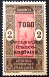 Selo postal do Togo de 1916 Stamp of Dahomey overprinted