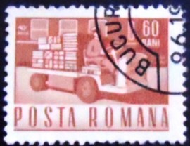 Selo postal da Romênia de 1968 Parcel Electric Truck