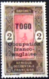Selo postal do Togo de 1916 Stamp of Dahomey overprinted