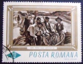 Selo postal da Romênia de 1966 Resting Reapers
