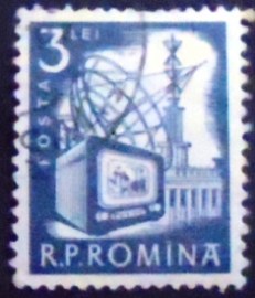Selo postal da Romênia de 1960 Television & radio