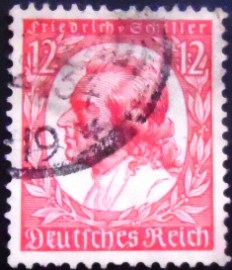 Selo postal da Alemanha Reich de 1934 Friedrich von Schiller 12