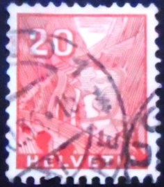 Selo postal da Suiça de 1934 St. Gotthard Railroad