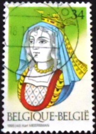 Selo postal da Bélgica de 1995 Queen playing cards