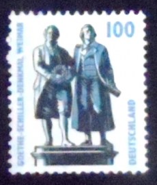 Selo postal da Alemanha de 1997 Goethe-Schiller Monument