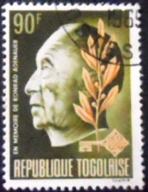 Selo postal do Togo de 1968 Konrad Adenauer