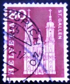 Selo postal da Suiça de 1960 Cathedral of St. Gallen U X
