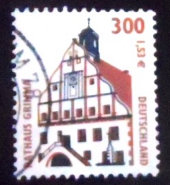 Selo postal da Alemanha de 2000 Townhall Grimma