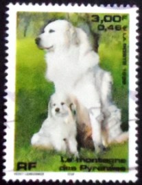 Selo postal da França de 1999 Great Pyrenees Dog