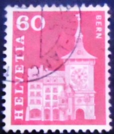 Selo postal da Suiça de 1967 Clock Tower in Berne