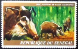 Selo postal do Senegal de 1976 Red River Hog