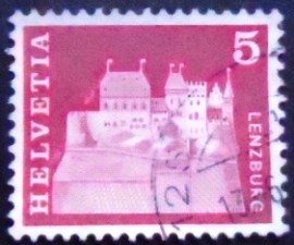 Selo postal da Suiça de 1968 Lenzburg Castle