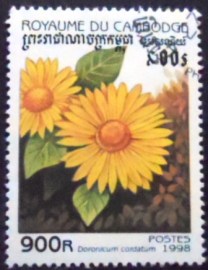 Selo postal do Cambodja de 1998 Doronicum cordatum
