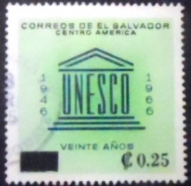 Selo postal do El Salvador de 1974 Anniversary of UNESCO