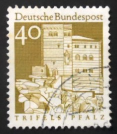 Selo postal da Alemanha de 1967 Stronghold Trifels in the palatinate