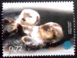 Selo postal de Portugal de 2004 Sea Otter