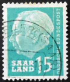 Selo postal da Alemanha Sarre de 1957 Theodor Heuss