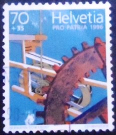 Selo postal da Suiça de 1996 Underground mill