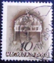 Selo postal da Hungria de 1942 Crown of St. Stephen 10