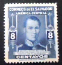 Selo postal de El Salvador de 1947 General Ramon Belloso