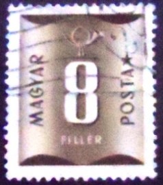 Selo postal da Hungria de 1951 Postage due 8