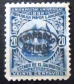Selo postal de El Salvador de 1898 Allegory of Central American Union