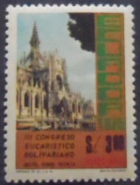 Selo postal do Equador de 1975 Quito Cathedral