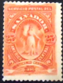 Selo postal de El Salvador de 1890 Victory in an Oval