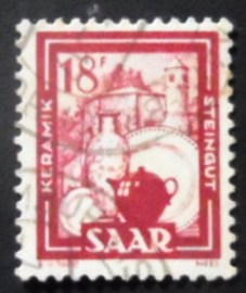 Selo postal da Alemanha Sarre de 1951 Ceramic and crockery industry