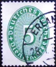 Selo da Alemanha Reich de 1927 Value in an oval 5