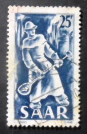 Selo postal da Alemanha Sarre de 1951 Iron and steel industry