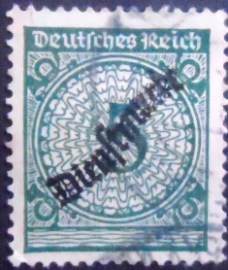Selo da Alemanha Reich de 1923 Official Stamp 5