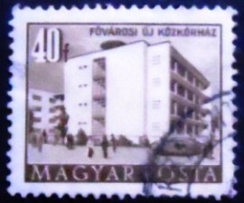 Selo postal da Hungria de 1953 Metropolitan Hospital