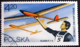Selo postal da Polônia de 1981 Gliders
