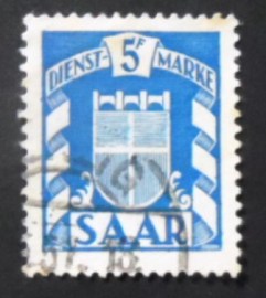 Selo postal da Alemanha Sarre de 1949 Coat of arms of the Saar