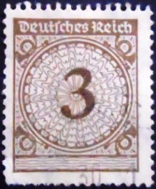 Selo da Alemanha Reich de 1923 Rentenmark only numeral 3