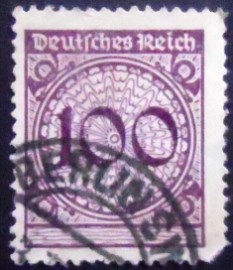 Selo da Alemanha Reich de 1923 Rentenmark only numeral 100