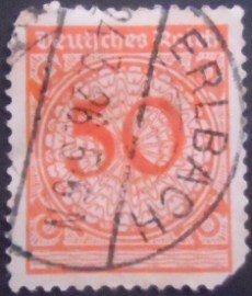 Selo da Alemanha Reich de 1923 Rentenmark only numeral 50
