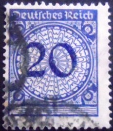 Selo da Alemanha Reich de 1923 Rentenmark only numeral 20