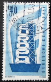 Selo postal da Alemanha de 1956 Rebuilding Europe