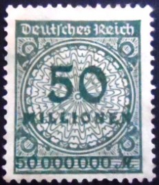 Selo da Alemanha Reich de 1923 Value in Millionen 50