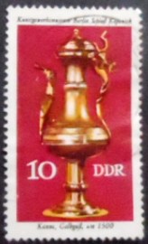 Selo postal da Alemanha Oriental de 1976 Brass Pot