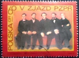 Selo postal da Polônia de 1968 Party Members