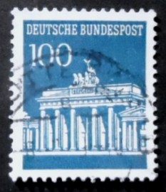 Selo postal da Alemanha Berlim de 1966 Brandenburg Gate