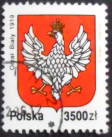 Selo postal da Polônia de 1992 National Emblem of Poland
