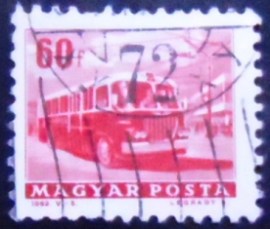 Selo postal da Hungria de 1963 Bus