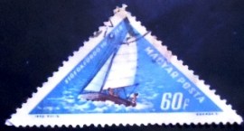 Selo postal da Hungria de 1963 Yacht